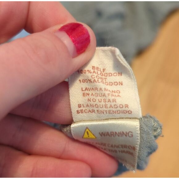 Hem & Thread 100% Cotton Green Crinkle Button Up Collared Blouse Size Small - Picture 6 of 8